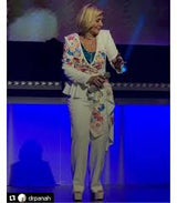 Fluted Asymetrical Jacket with Floral Detail
