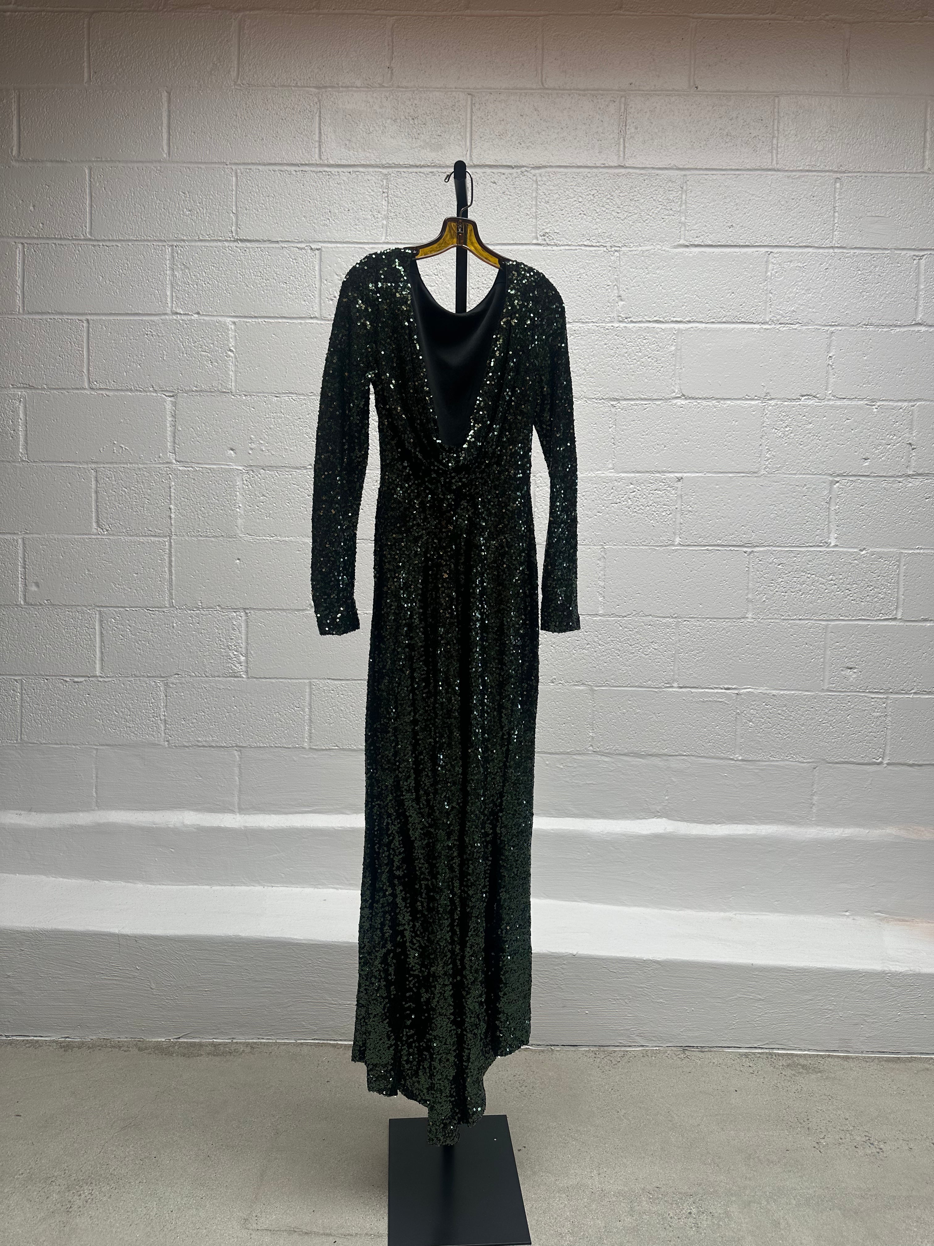 Green Sequins Gown