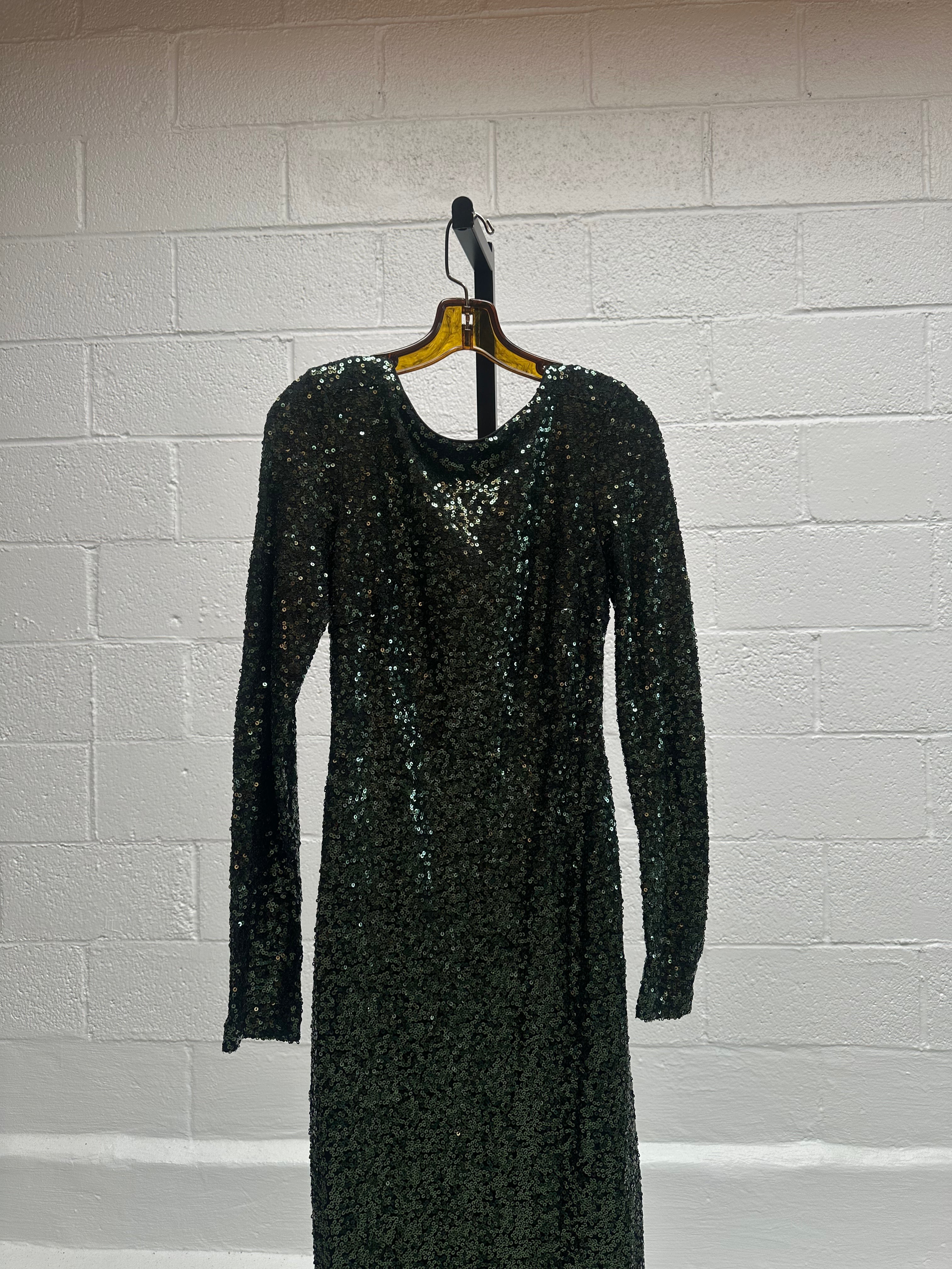 Green Sequins Gown