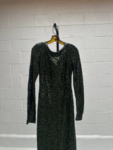 Green Sequins Gown