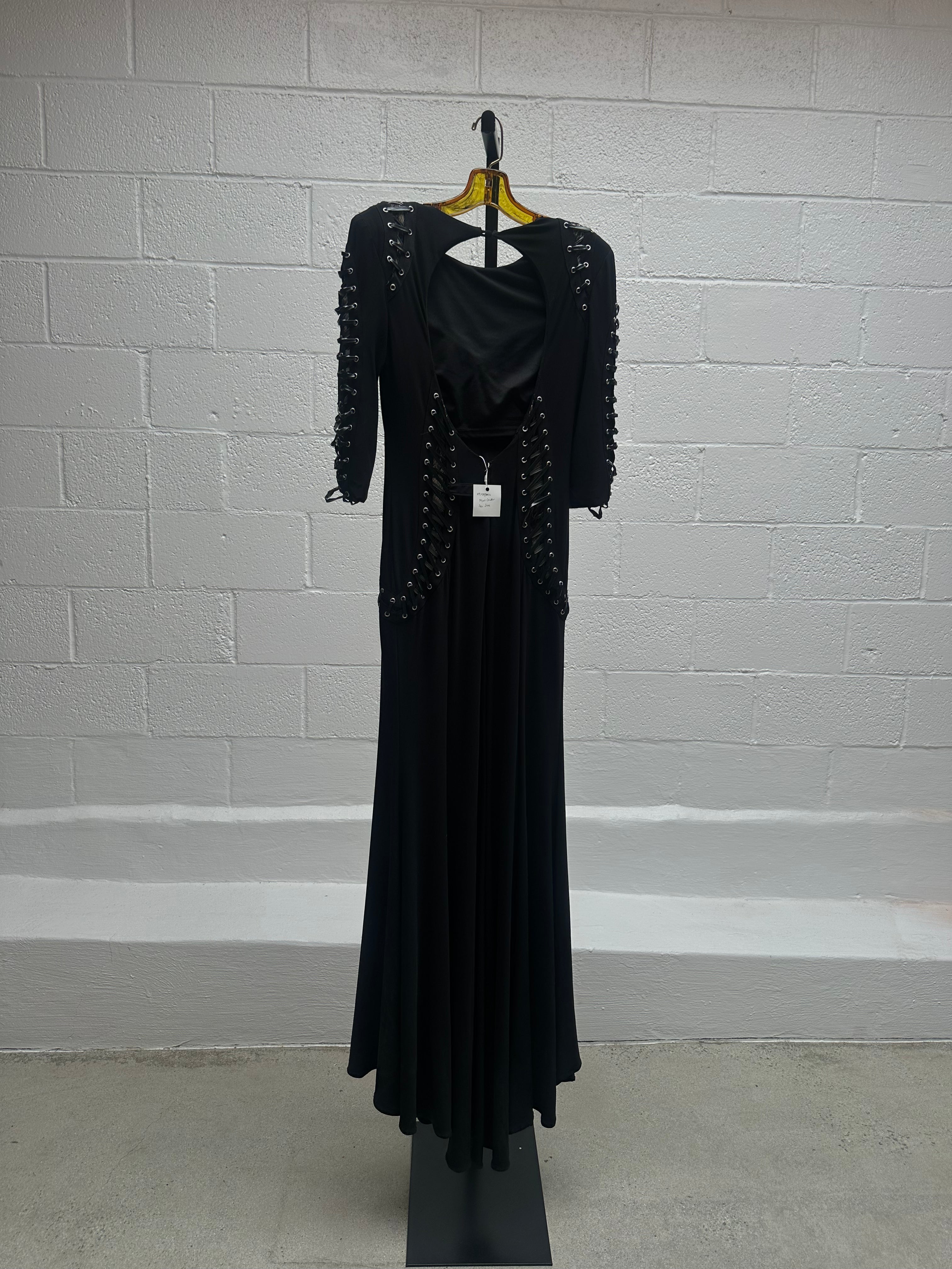 Black Lace Up Gown