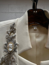 Embellished White Blazer Worn to Meet the Queen