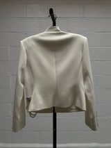 Embellished White Blazer Worn to Meet the Queen