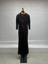 Navy Blue Lace Evening Gown