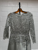 Silver Lace Evening Dress
