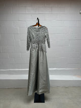 Silver Lace Evening Dress