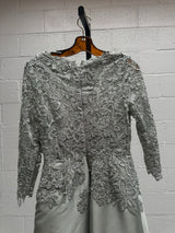 Silver Lace Evening Dress