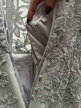Silver Lace Evening Dress