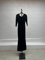 Black Cowl Neck Evening Gown