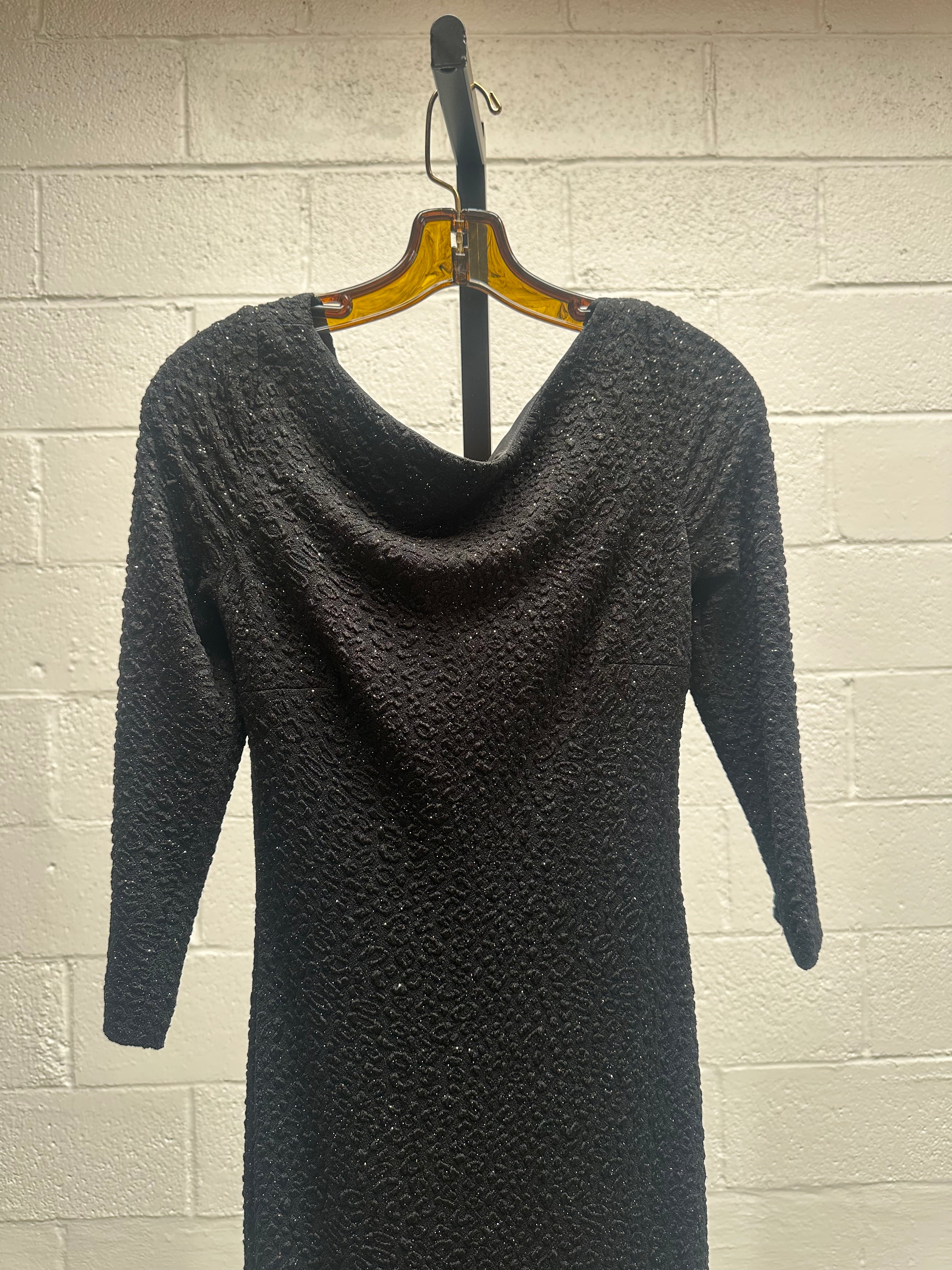Black Cowl Neck Evening Gown