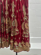 Embellished Indian Custom Made Red Skirt