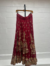Embellished Indian Custom Made Red Skirt