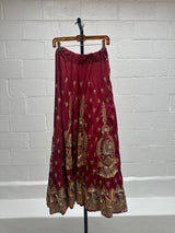 Embellished Indian Custom Made Red Skirt