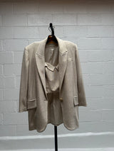Light Beige Sparkly Blazer Top and Pants