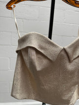 Light Beige Sparkly Blazer Top and Pants