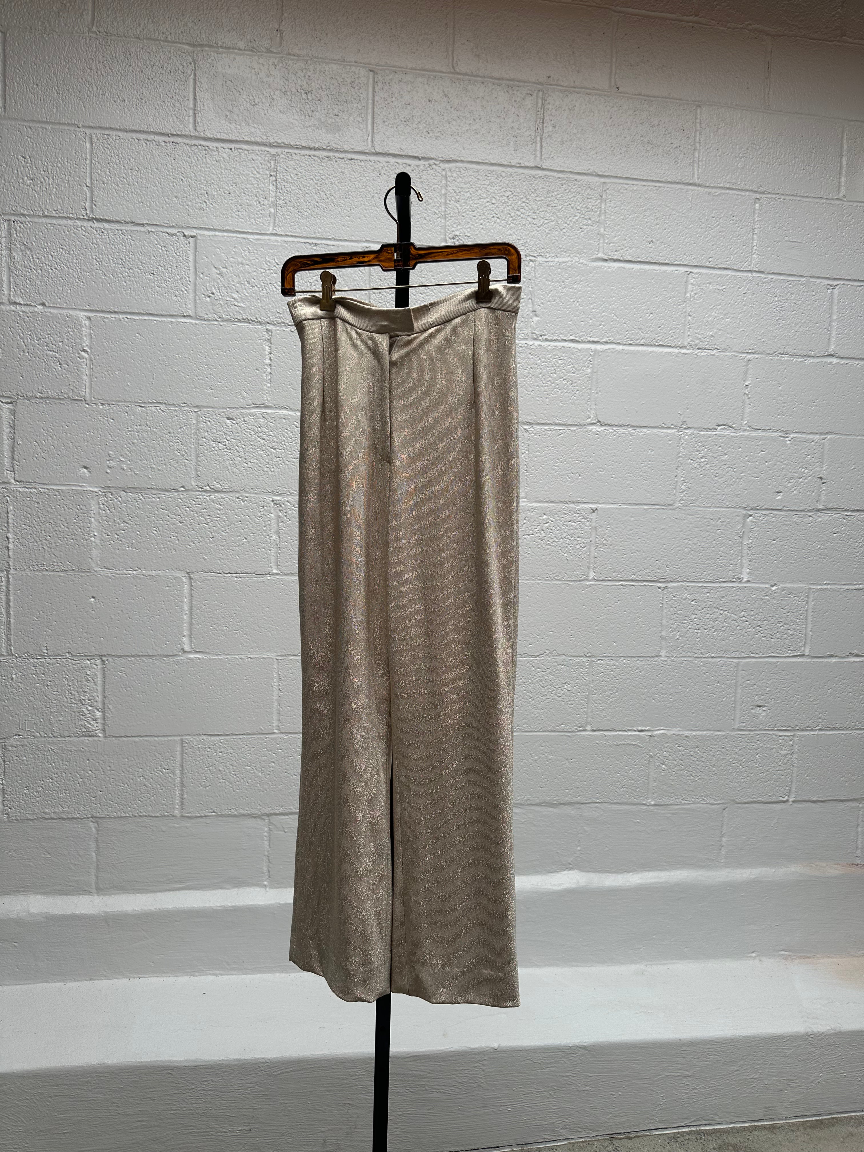 Light Beige Sparkly Blazer Top and Pants