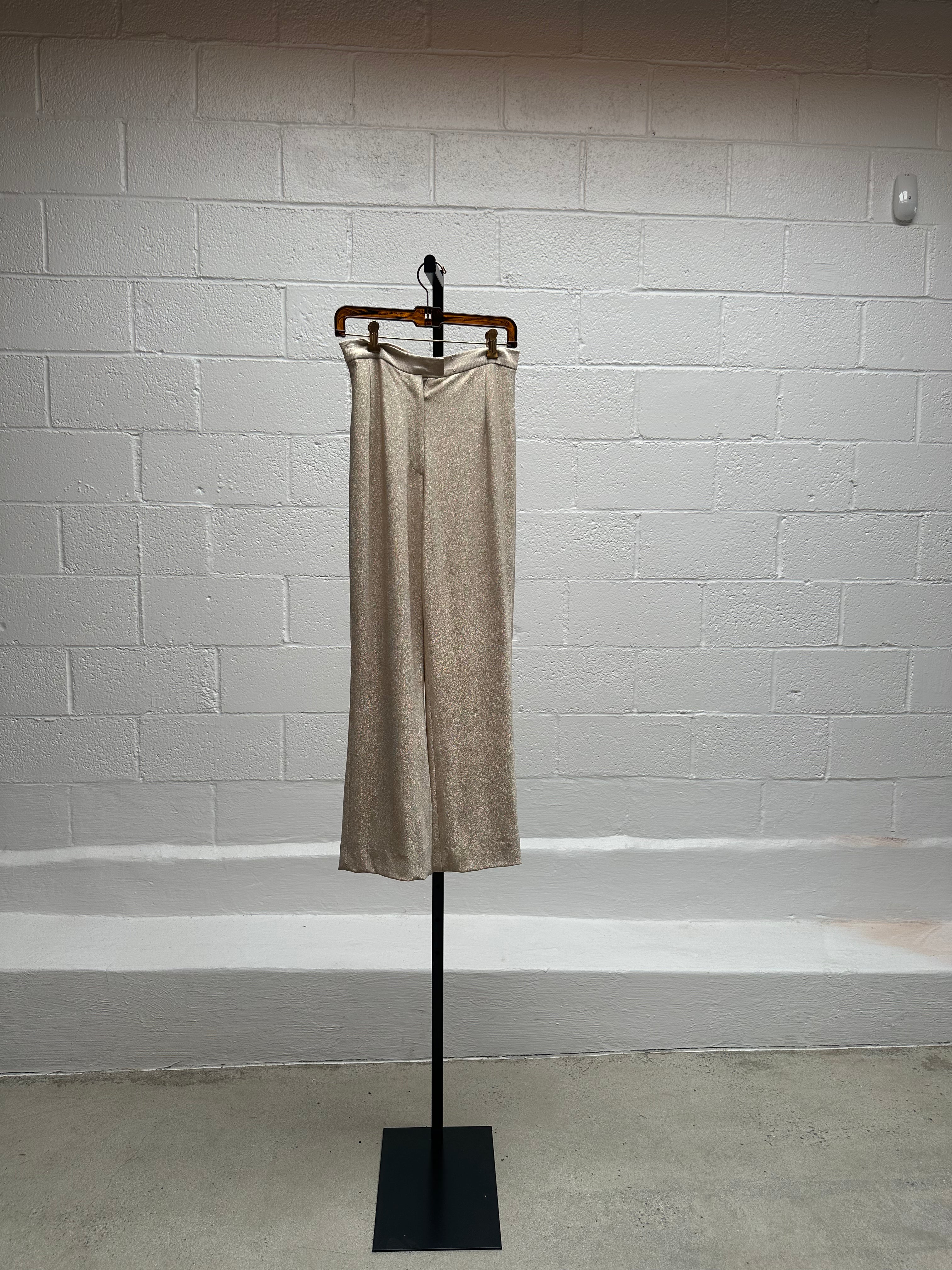 Light Beige Sparkly Blazer Top and Pants