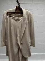 Light Beige Sparkly Blazer Top and Pants