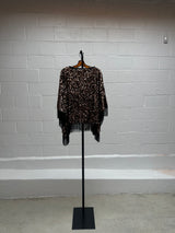 Sequined Brown Poncho and Pant Set