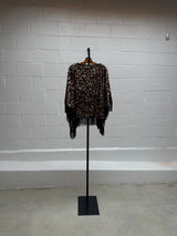 Sequined Brown Poncho and Pant Set