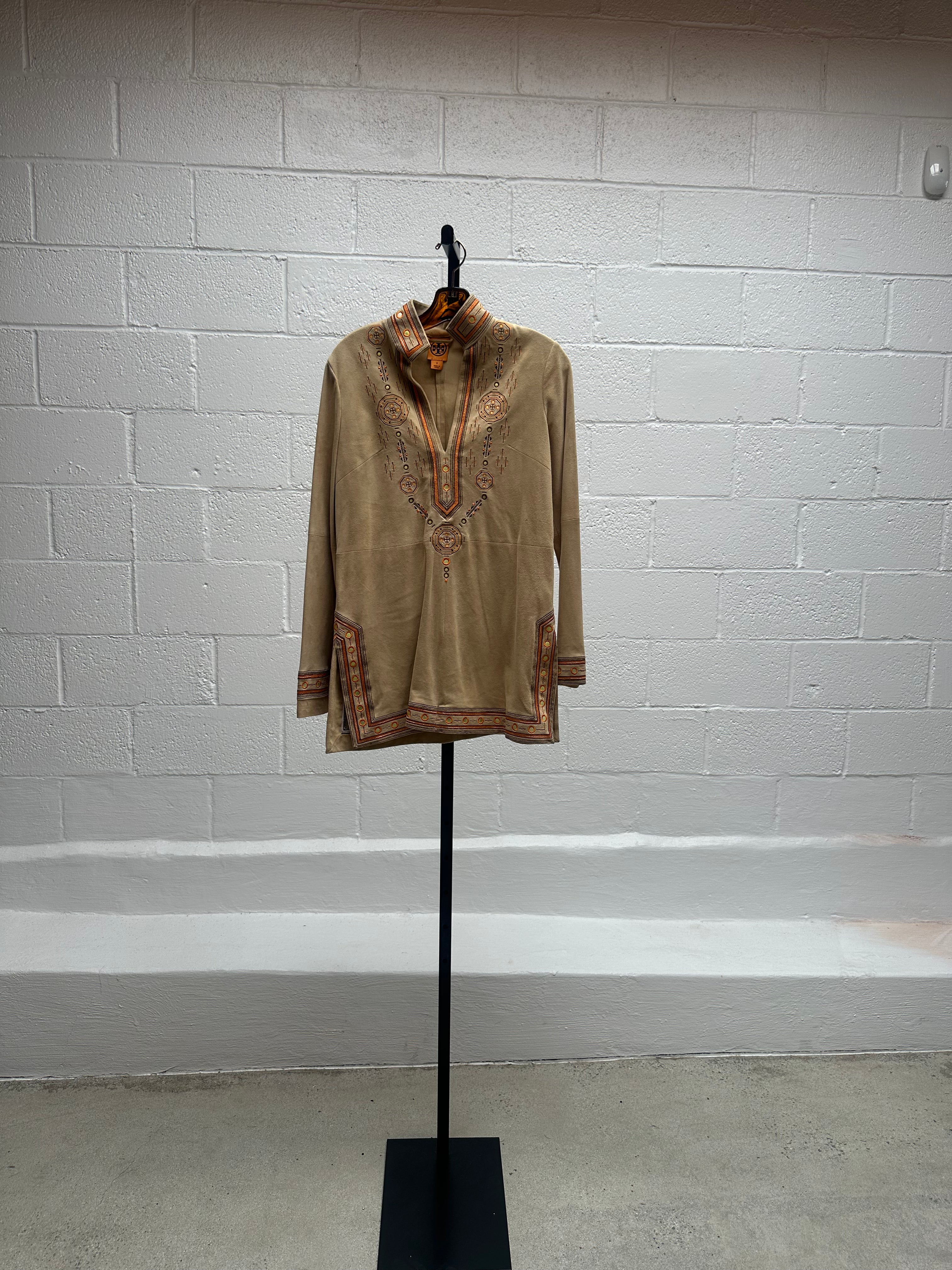 Embroidered Suede Tunic