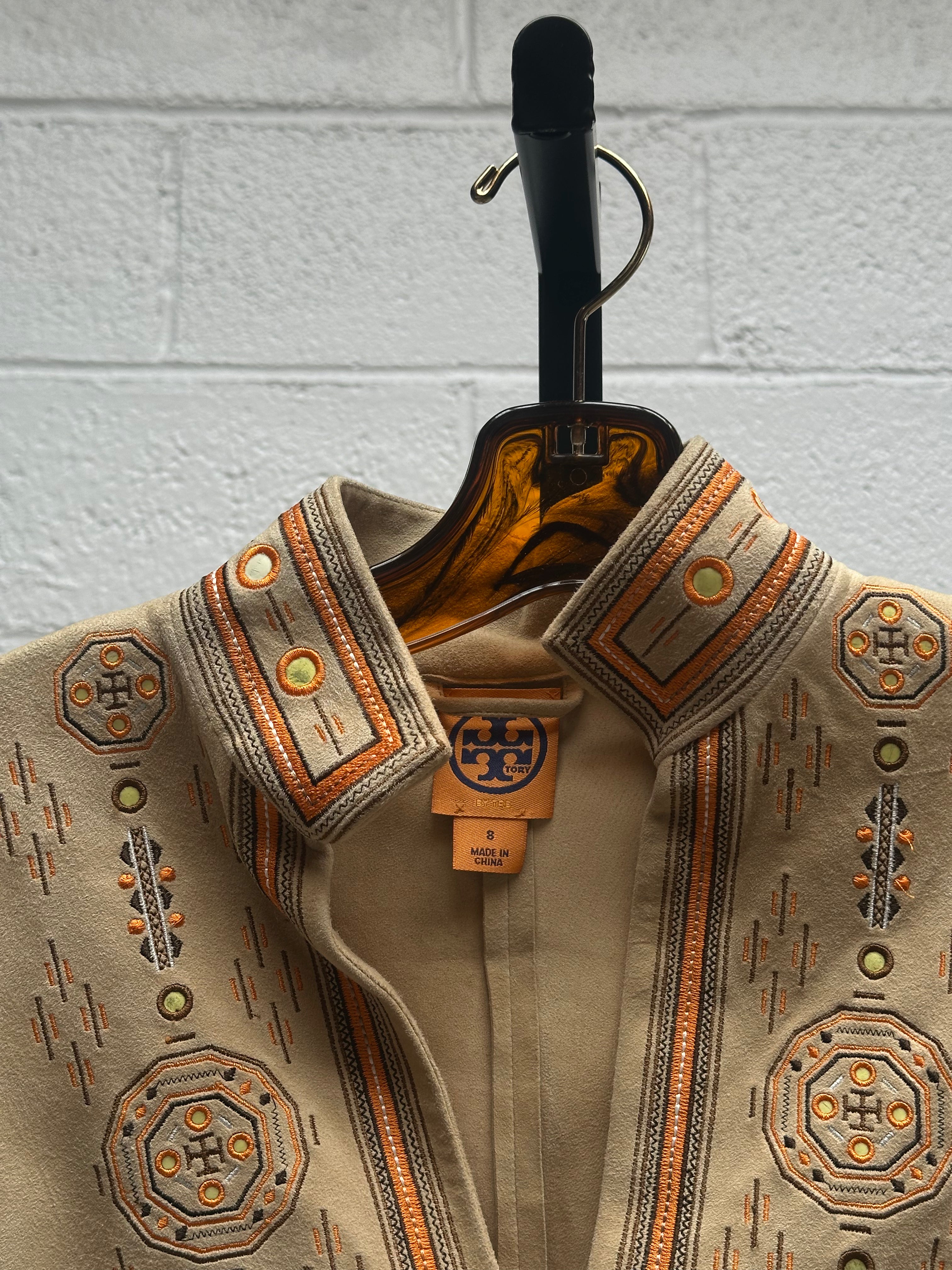 Embroidered Suede Tunic