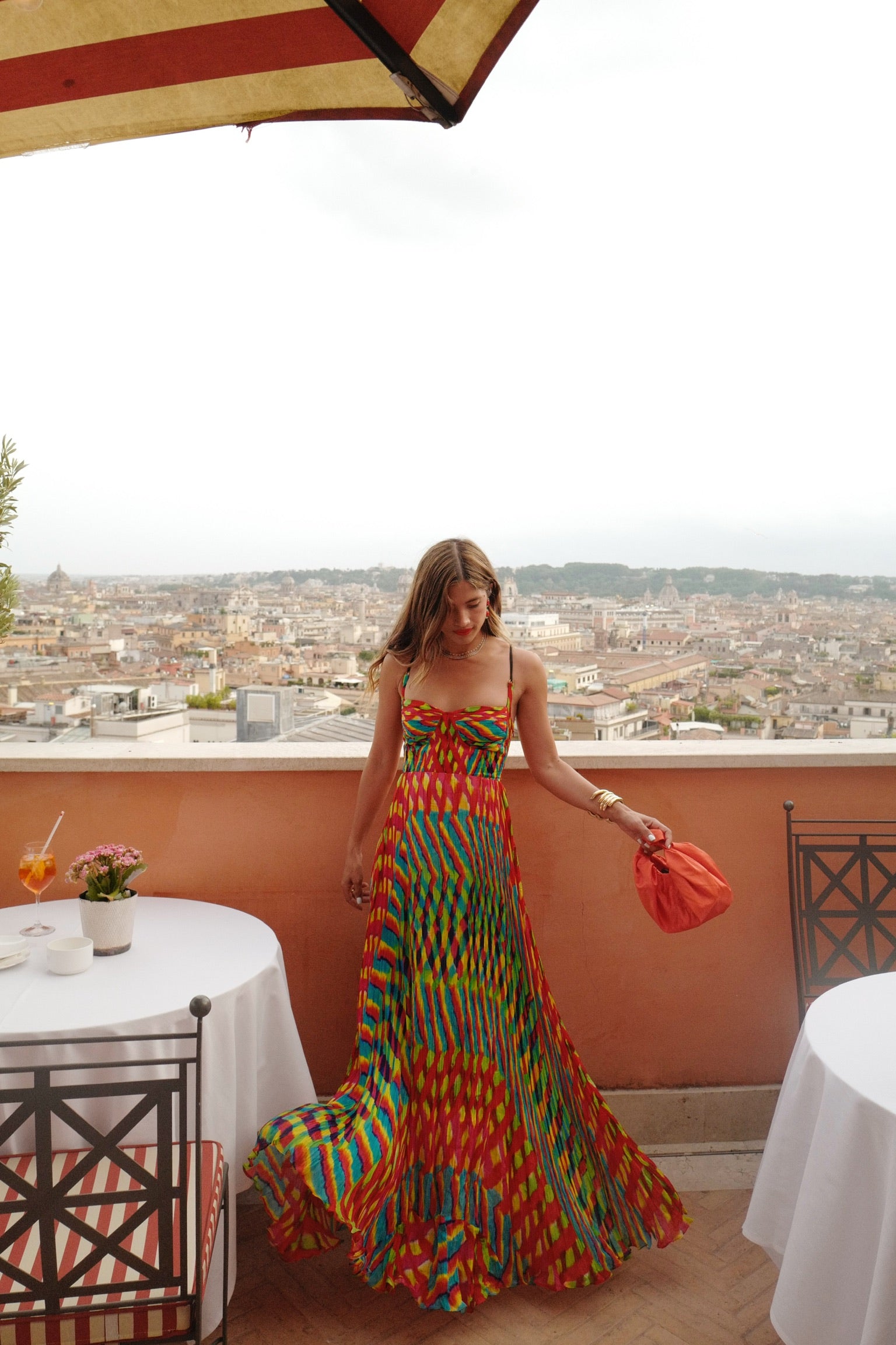 Leheriya Printed Pleated Maxi Dress
