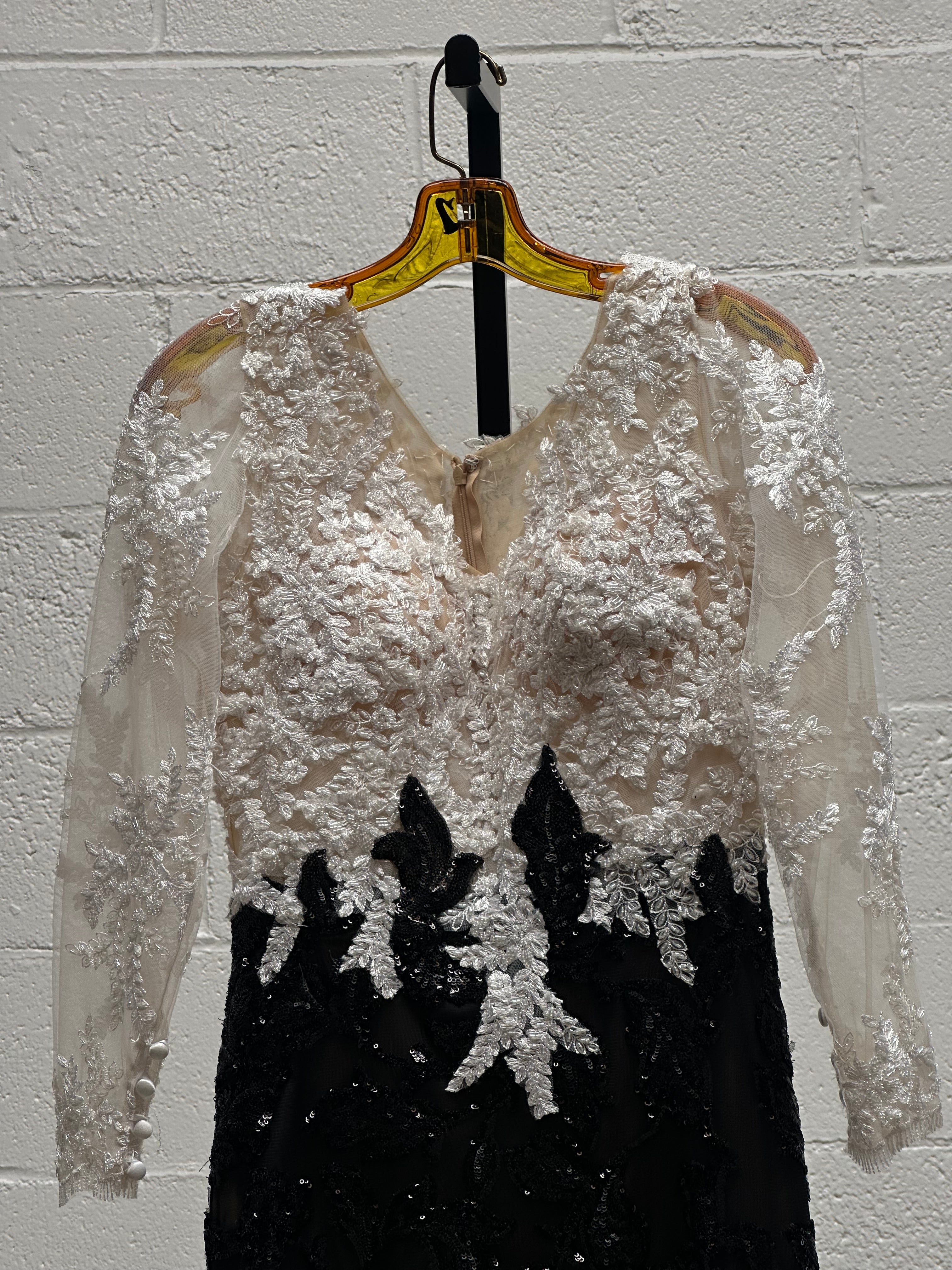 Black and White Beaded Dress