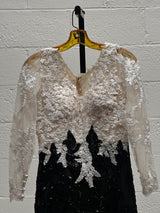 Black and White Beaded Dress