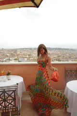 Leheriya Printed Pleated Maxi Dress