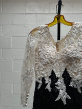 Black and White Beaded Dress