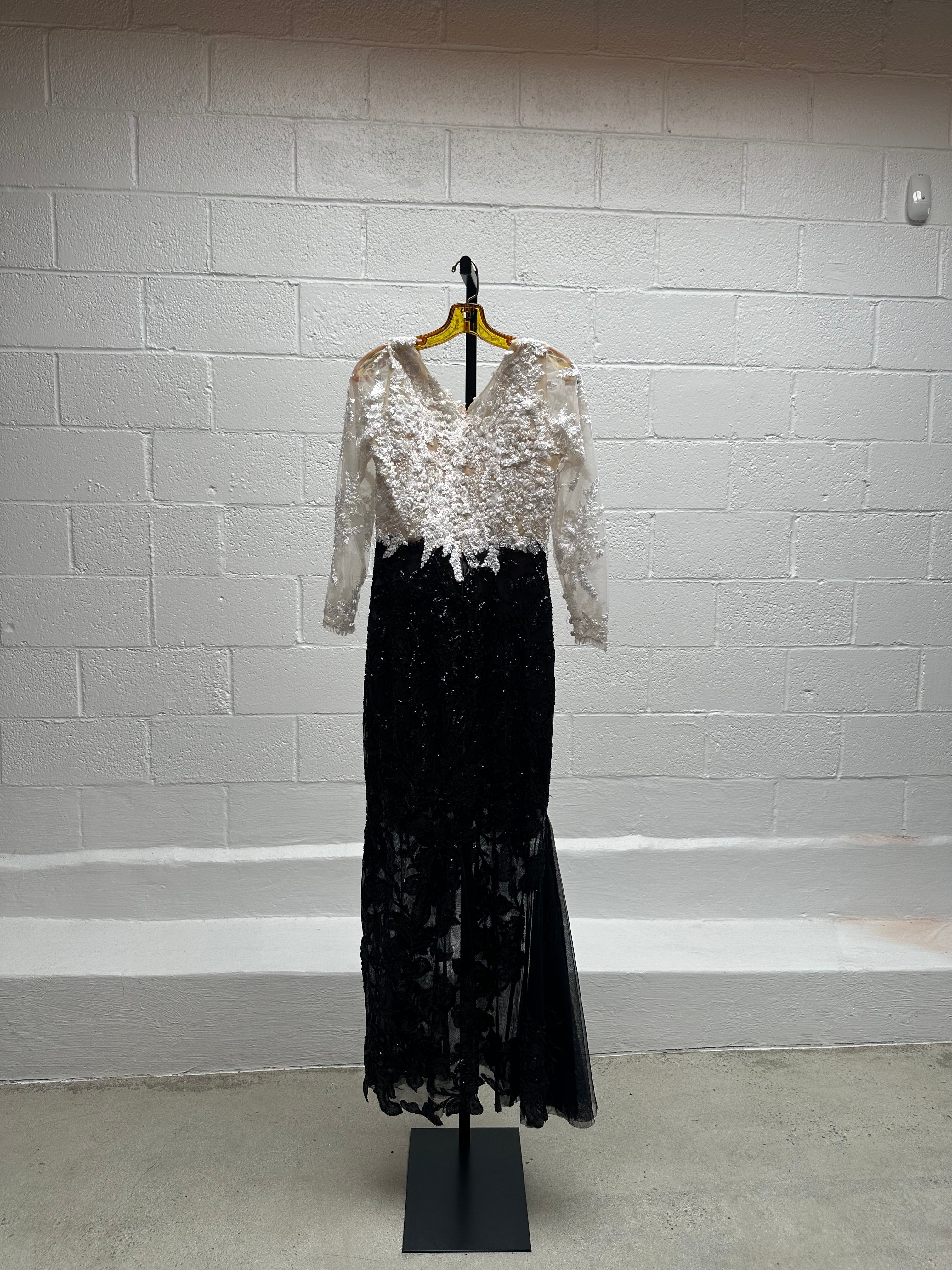 Black and White Beaded Dress