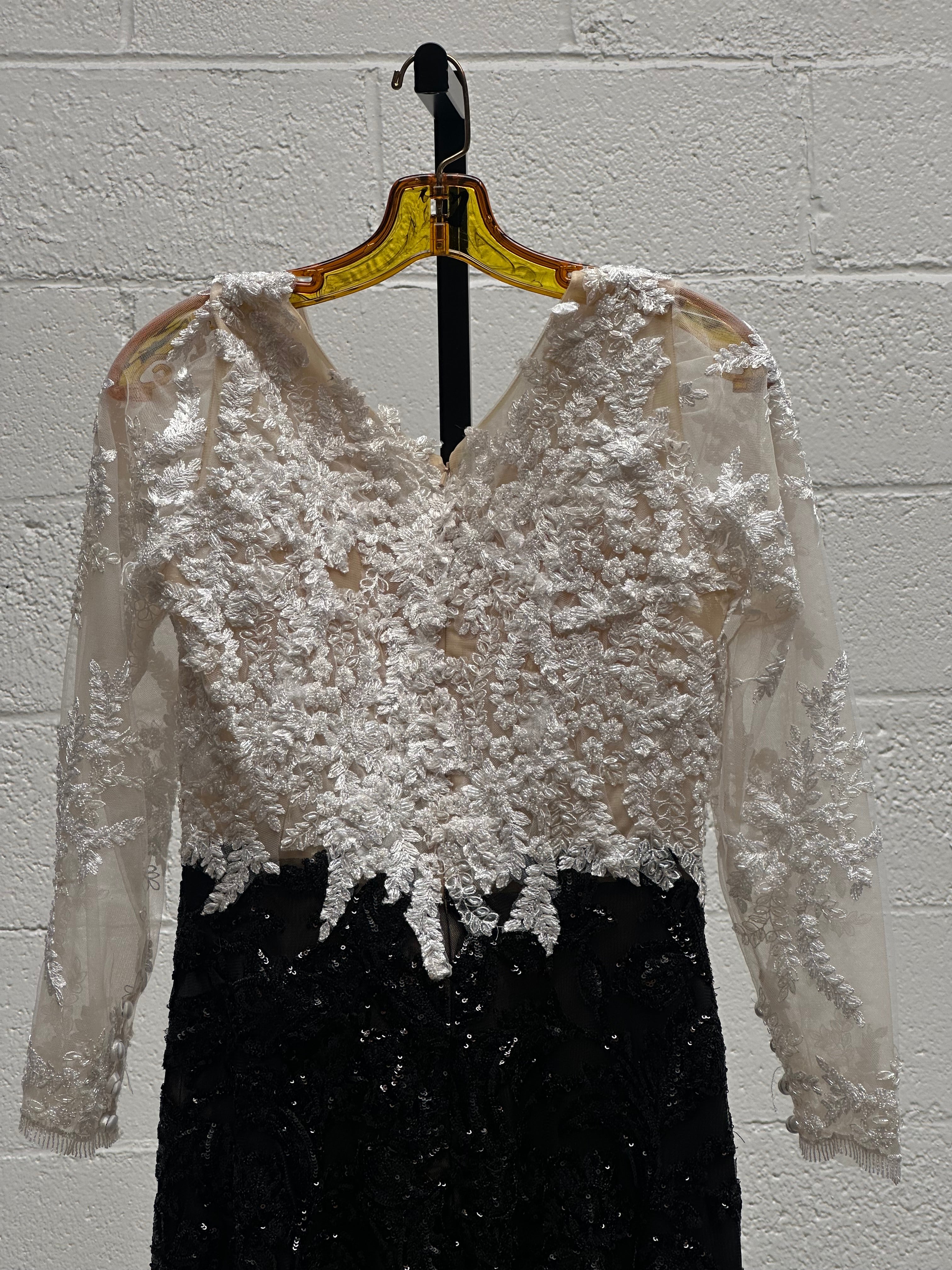 Black and White Beaded Dress