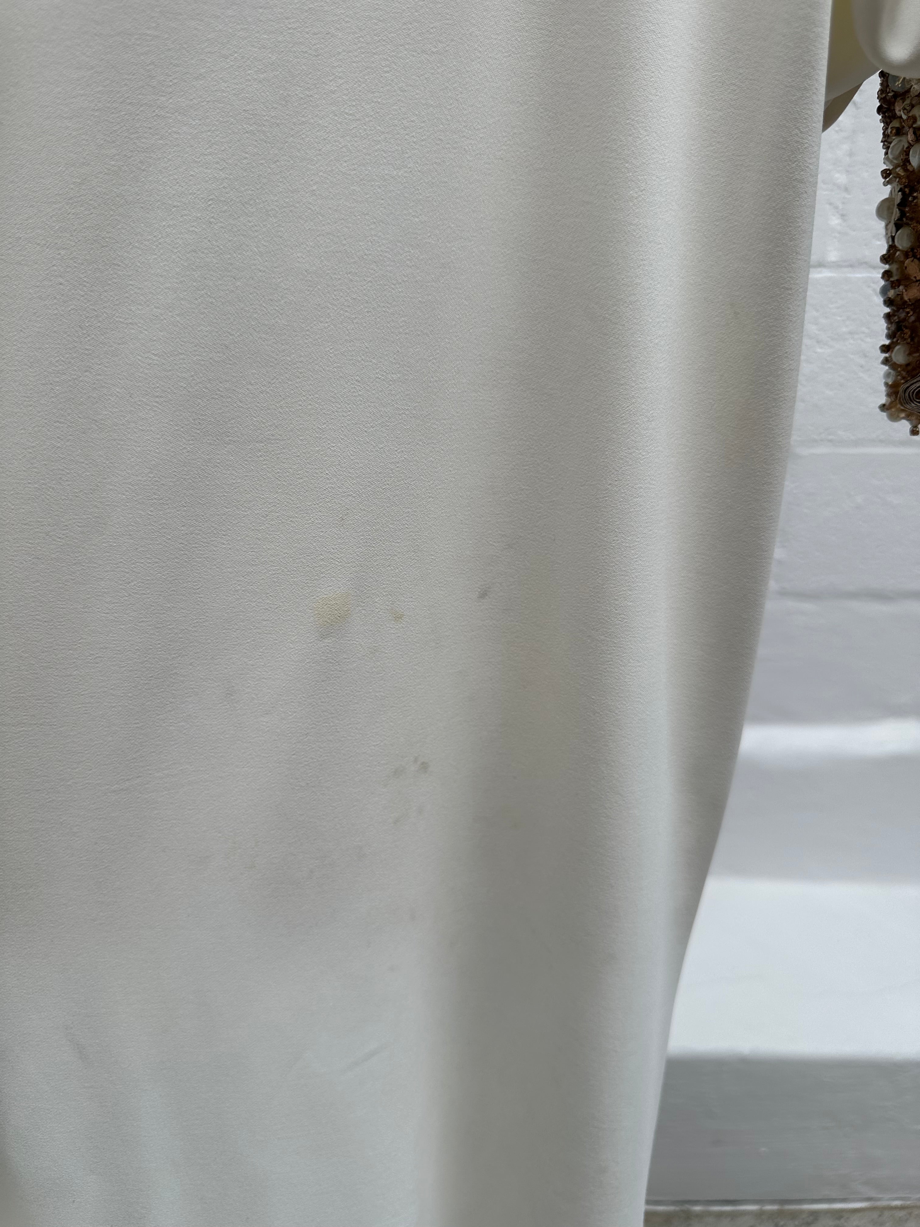 Cream Dress with Embellished  Cuffs