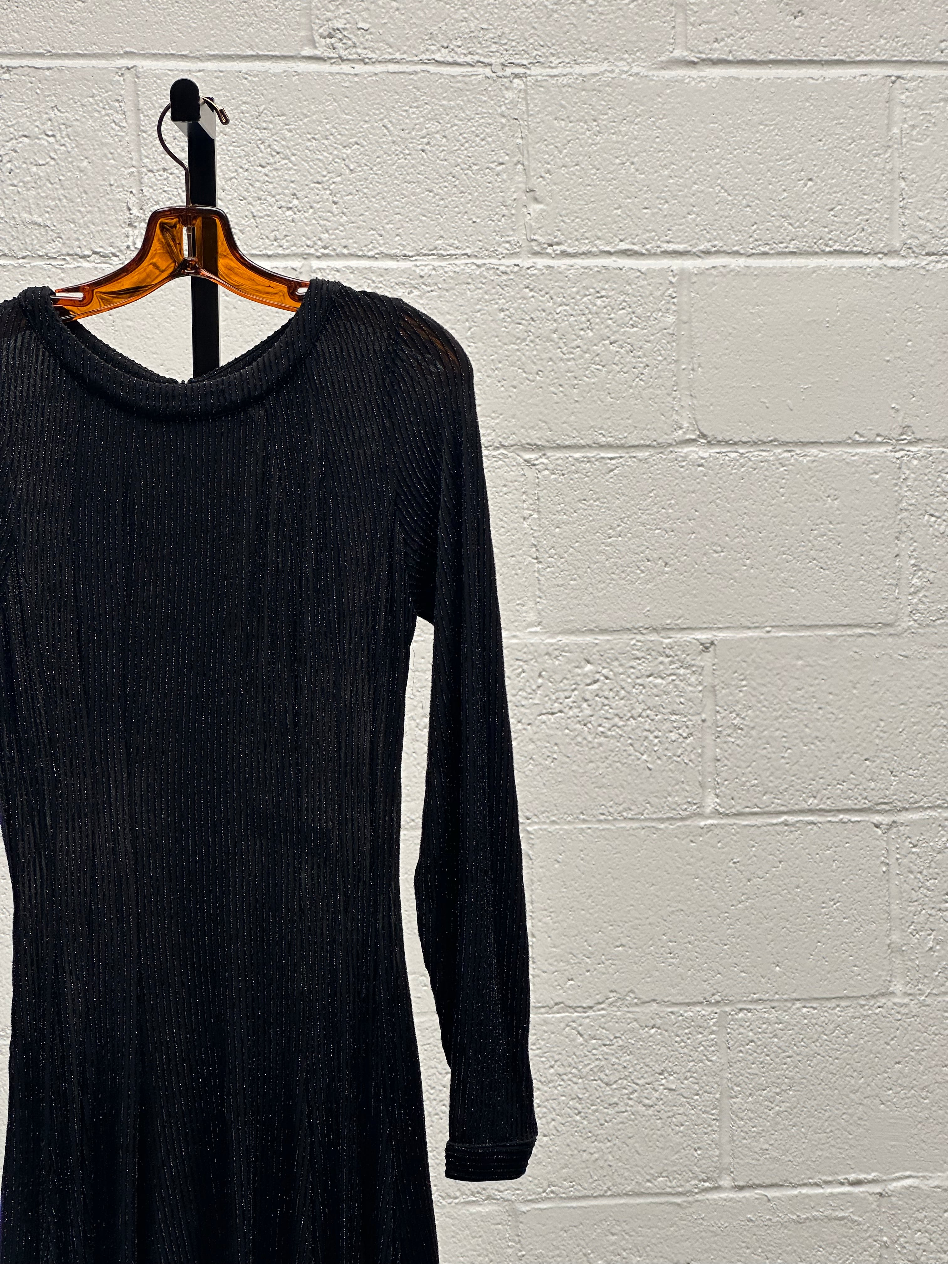 Black Jersey Dress with Glitter