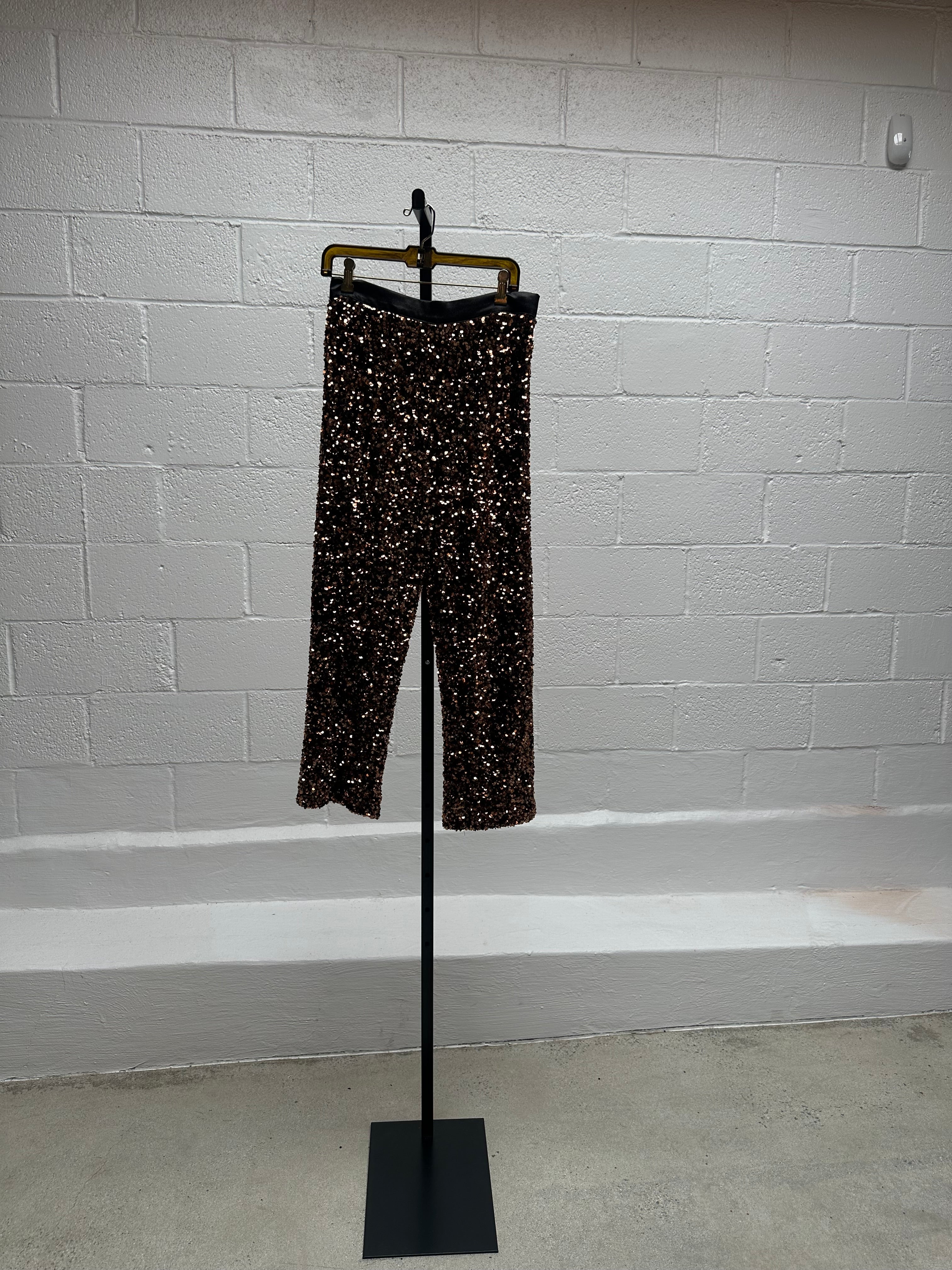 Sequined Brown Poncho and Pant Set