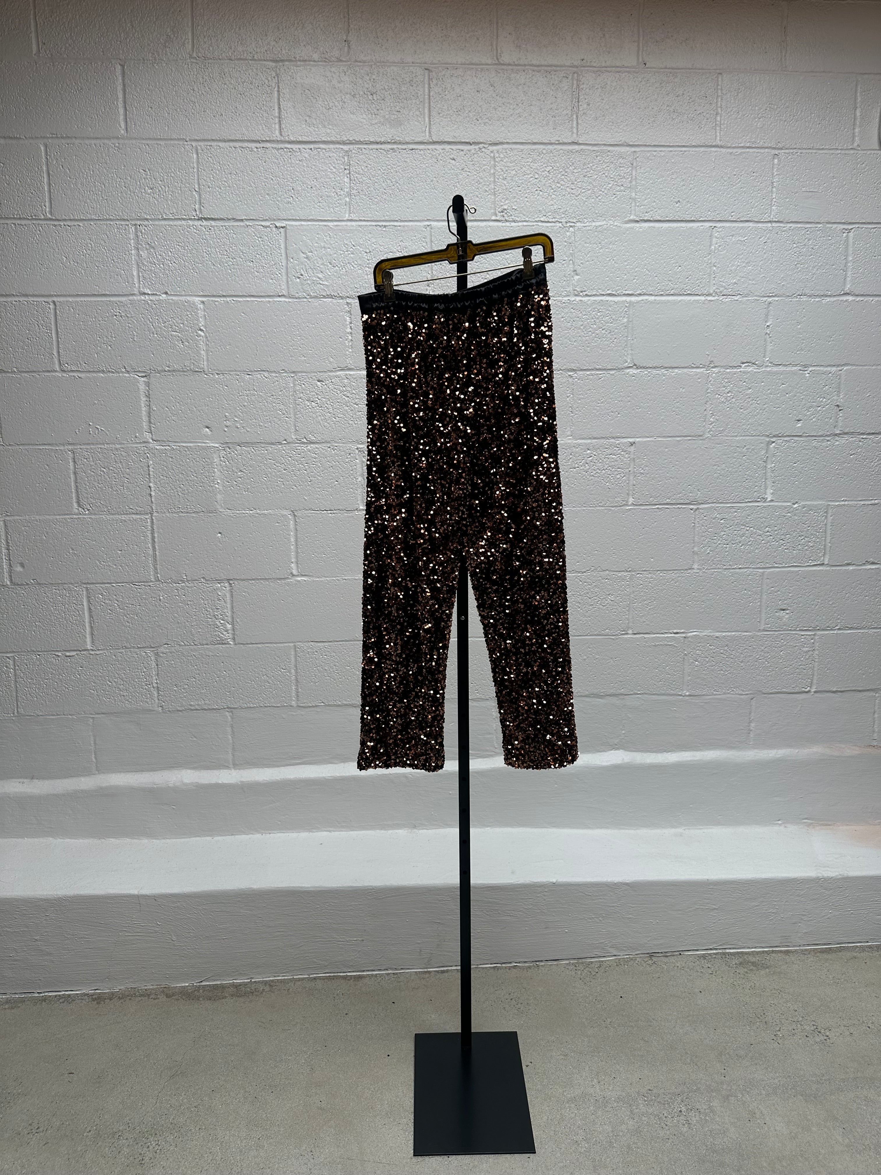 Sequined Brown Poncho and Pant Set