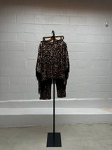 Sequined Brown Poncho and Pant Set