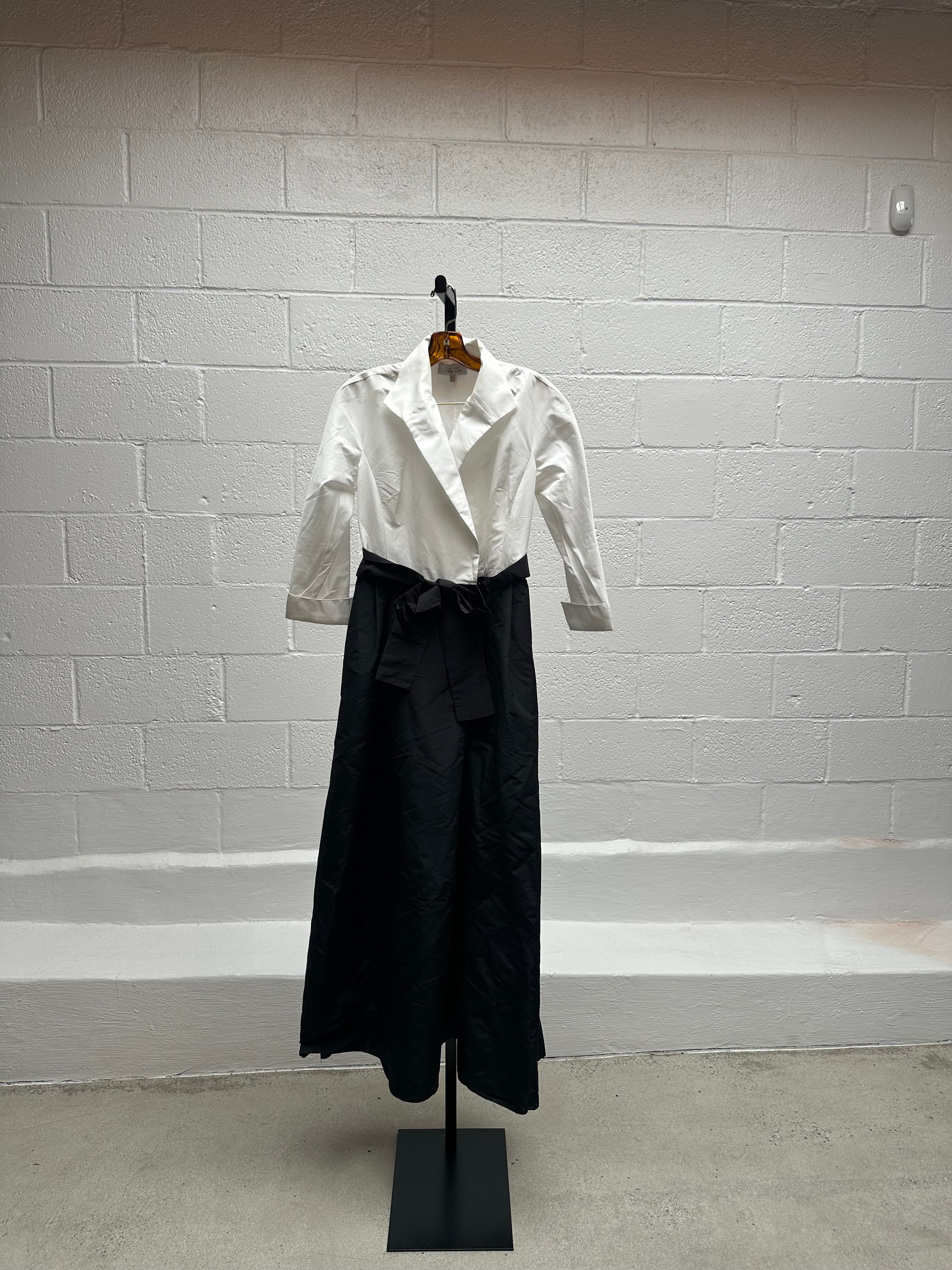 White and Black Shirt Dress