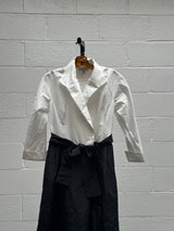 White and Black Shirt Dress