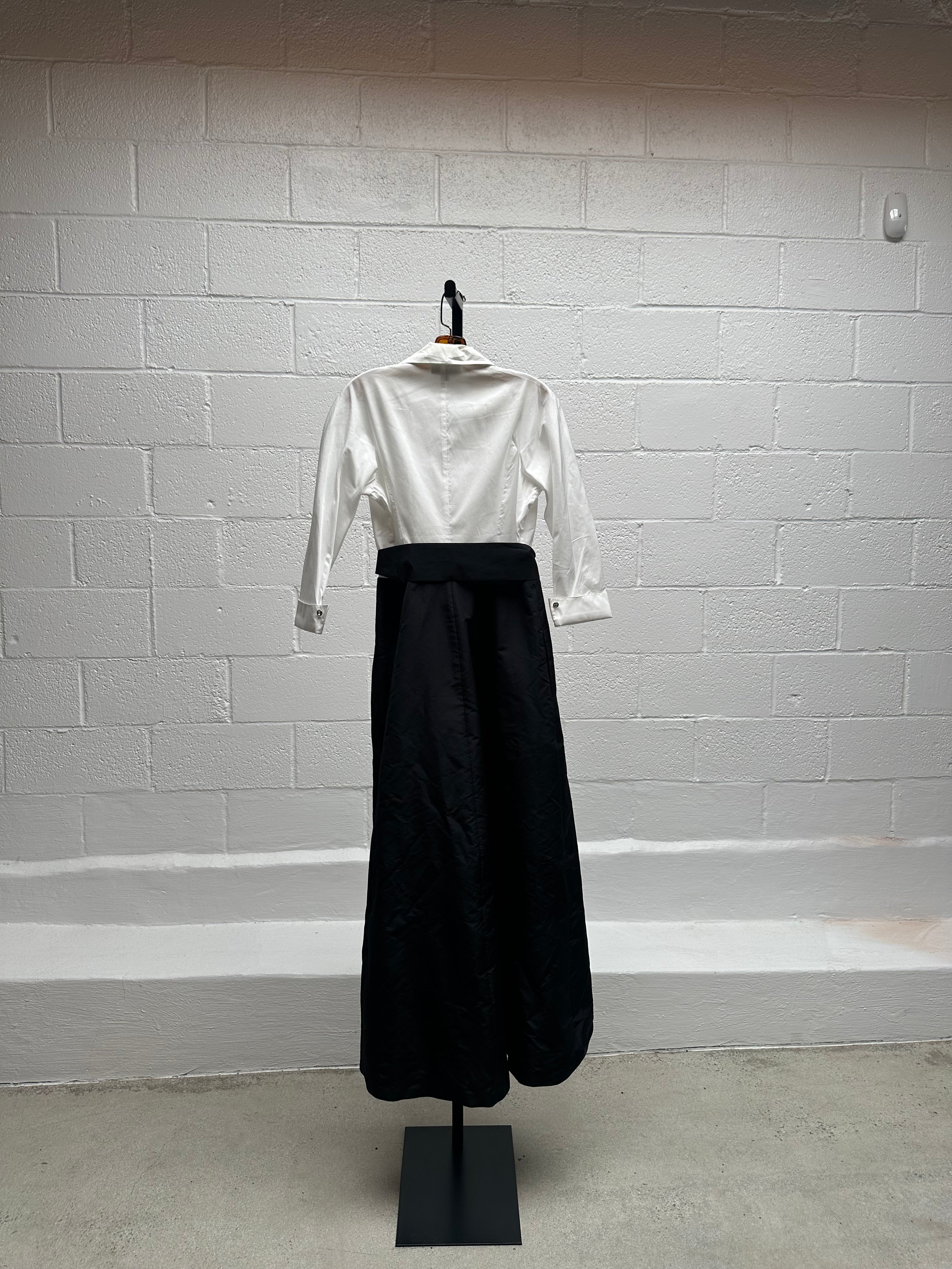 White and Black Shirt Dress