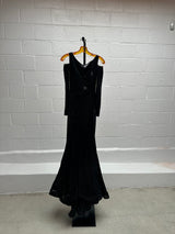 Black Sequins Cut out Dress