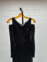 Black Sequins Cut out Dress