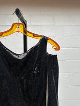 Black Sequins Cut out Dress