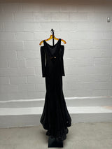 Black Sequins Cut out Dress