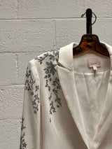 Blazer with Black Floral Detailing