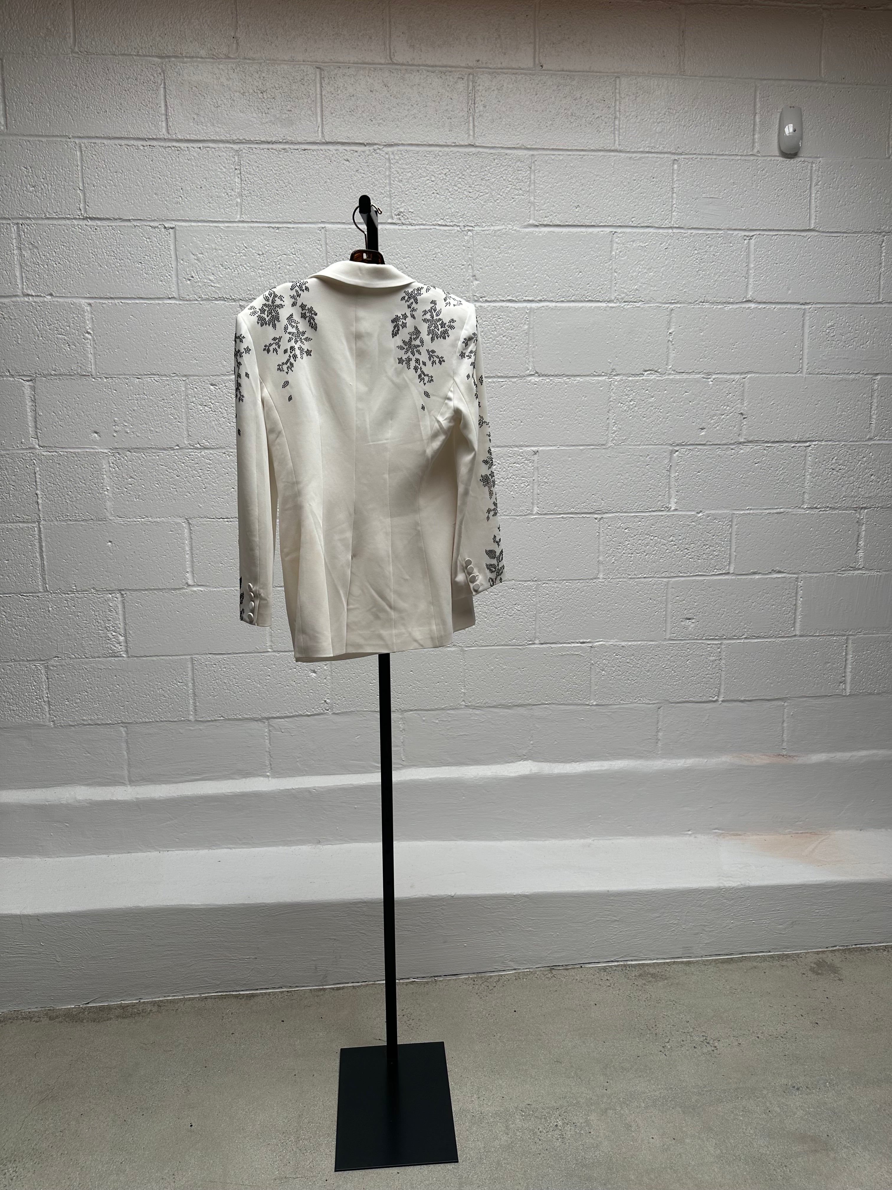 Blazer with Black Floral Detailing