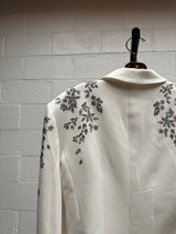 Blazer with Black Floral Detailing