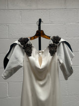 White Gown with Embellished Sleeves