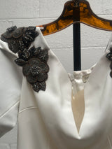 White Gown with Embellished Sleeves